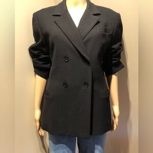 Holt Renfrew eclectic  grandpa wool black blazer